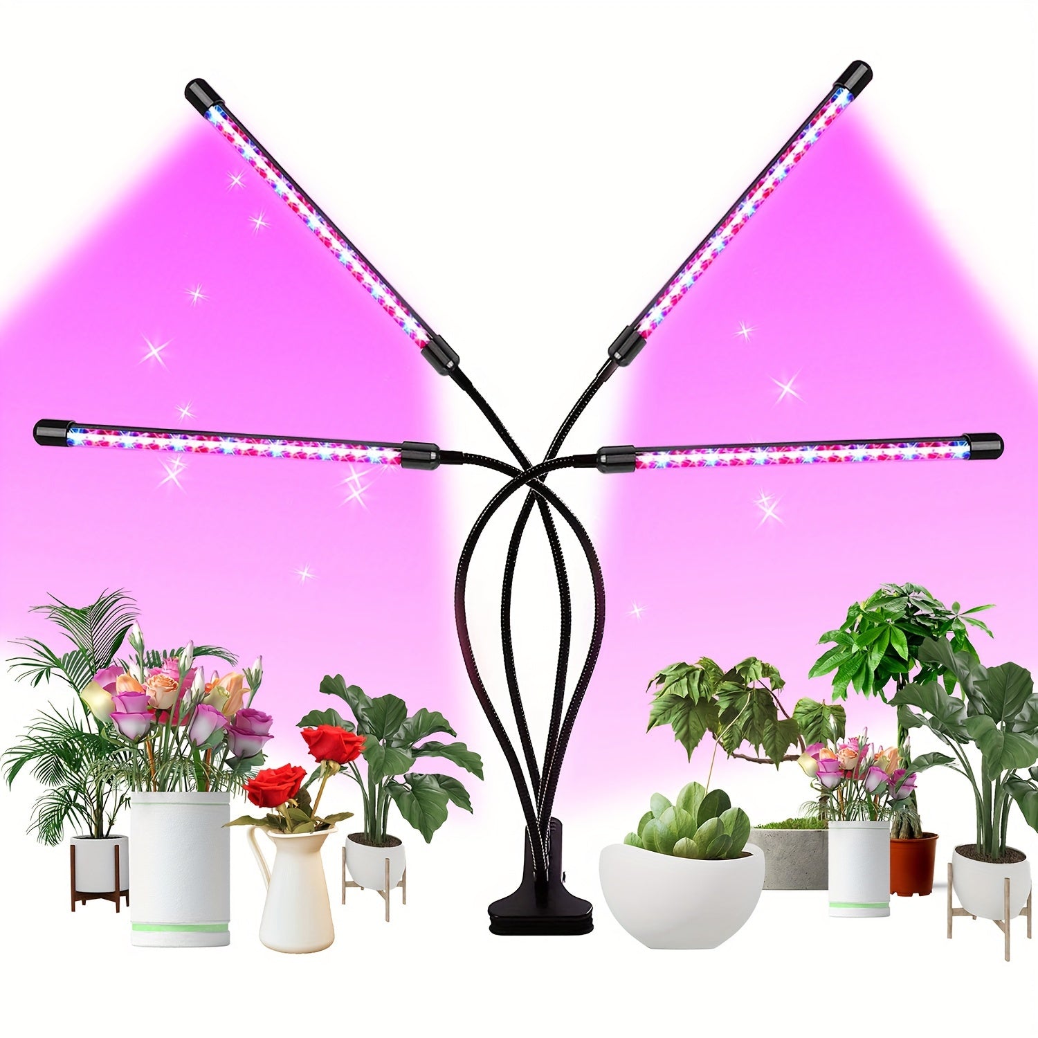 High-Intensity Full Spectrum LED Grow Light for Indoor Plants with Automatic Timer