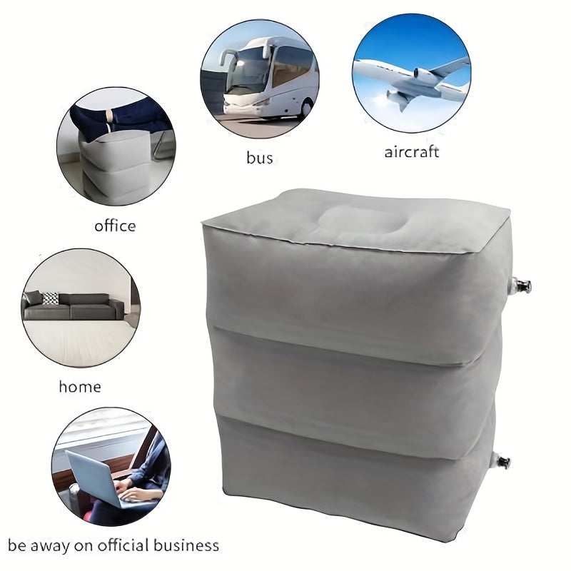 Inflatable Travel Pillow for Neck Support Flocking PVC Leg Pillow for Office and Travel