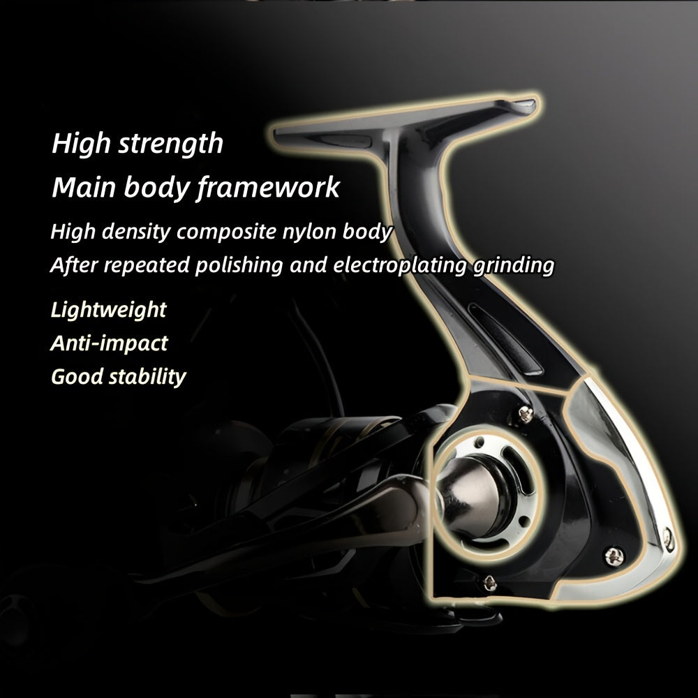 Metal Spinning Fishing Reel 14 Ball Bearings Long Casting Freshwater Black