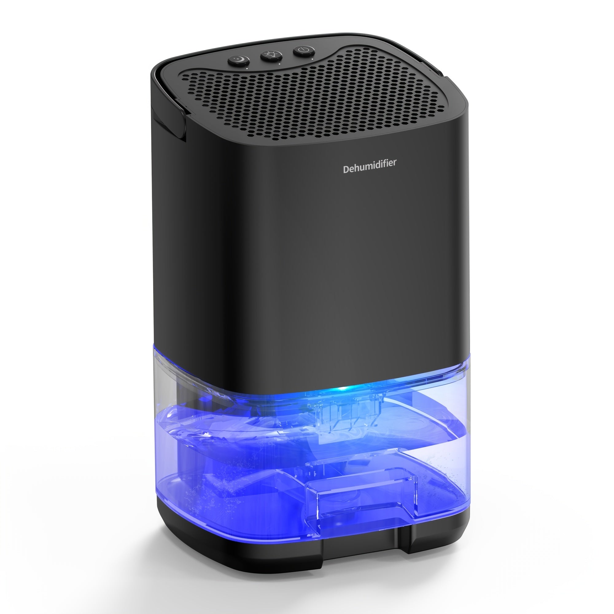 Uy uchun yotoqxona uchun 1L portativ namlikni olib tashlovchi qurilma, ko‘k LED chiroq bilan, shovqinsiz ishlash