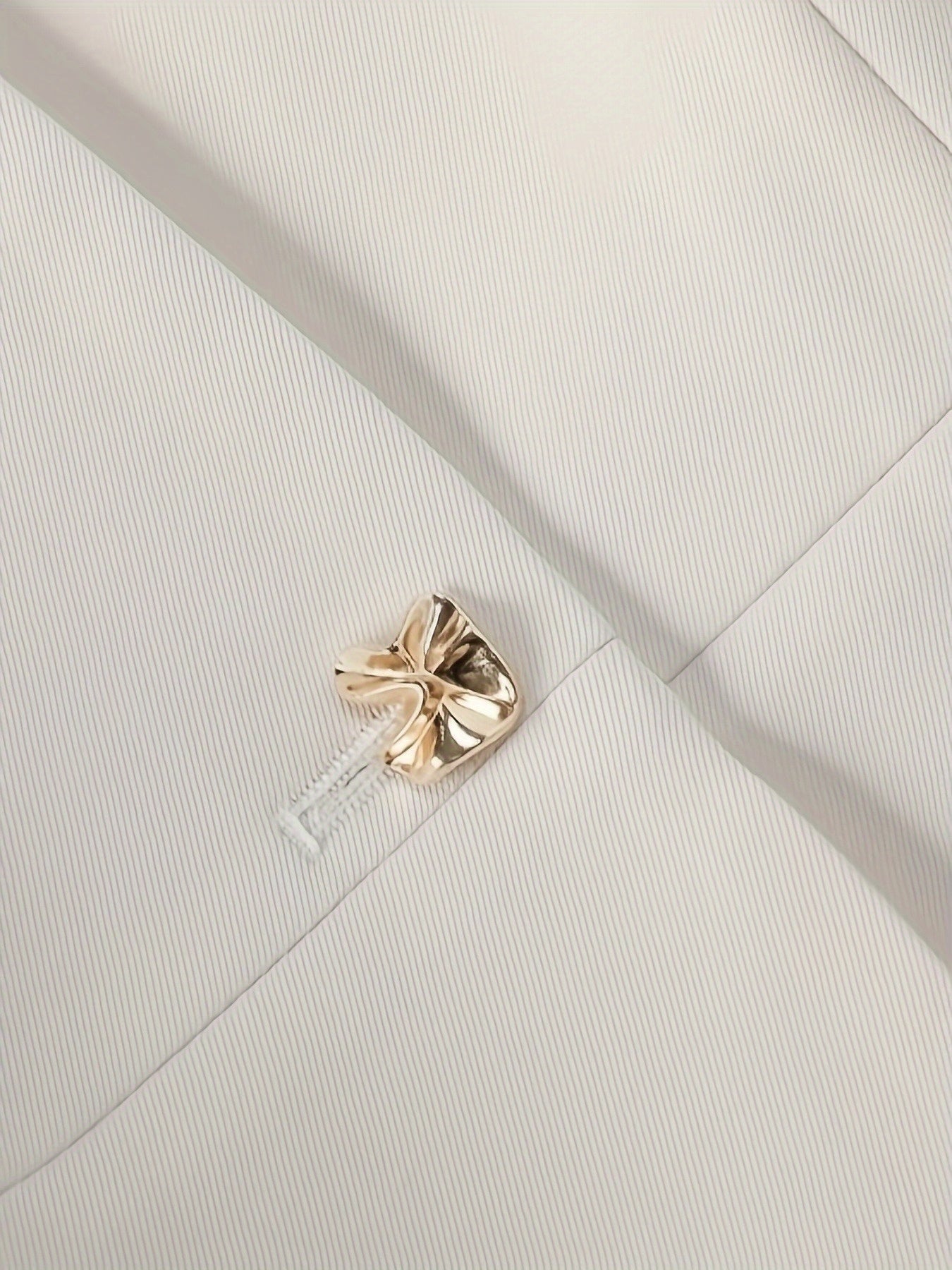 Plus Size Women Blazer Three-Quarter Sleeve Solid Color Office Casual