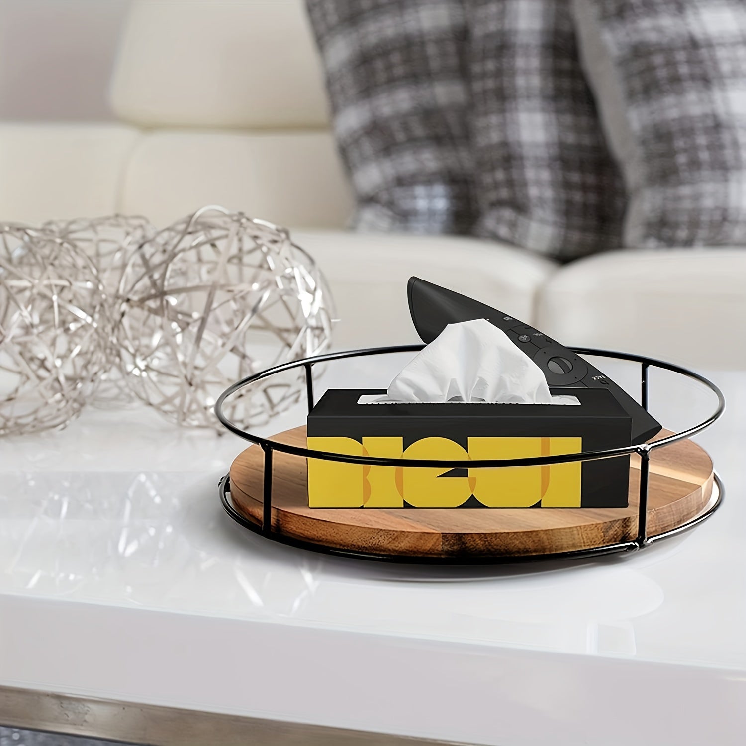 Aylanuvchi ziravorlar qattiq joylashtiruvchi akasiya yog'ochi metall oshxona saqlash javoni