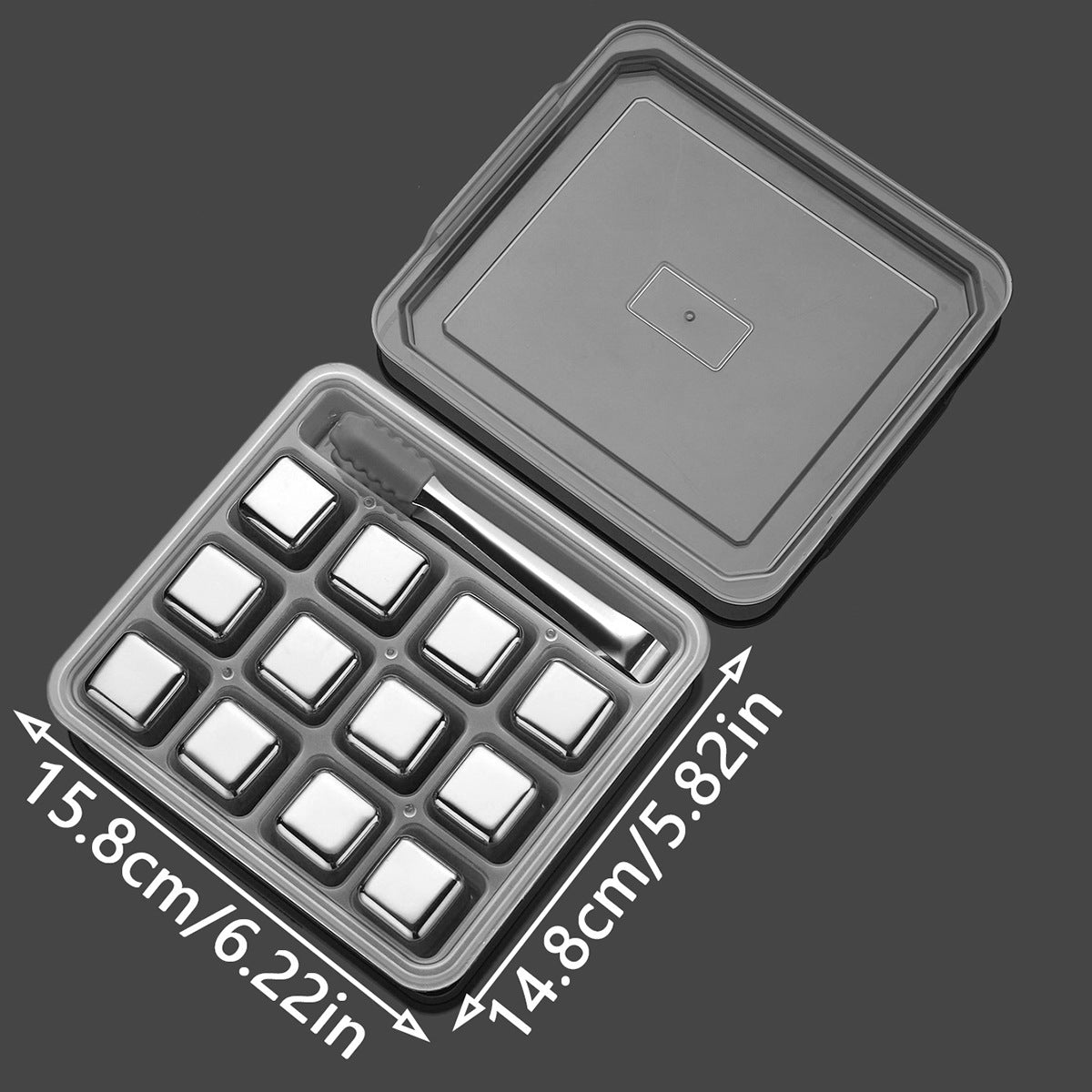 Juego de cubos de hielo de acero inoxidable para whisky, vino tinto, reutilizables, congelación rápida, 4-12 piezas