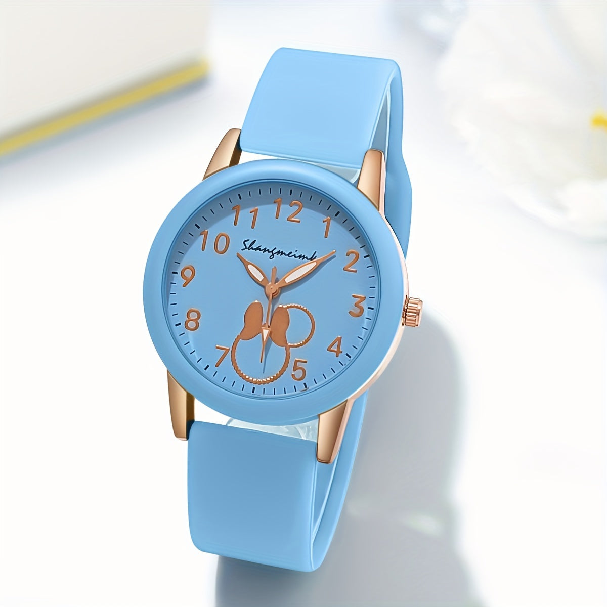 Women's Silicone Wrist Watch with Colorful Candy Design and Round Quartz Dial