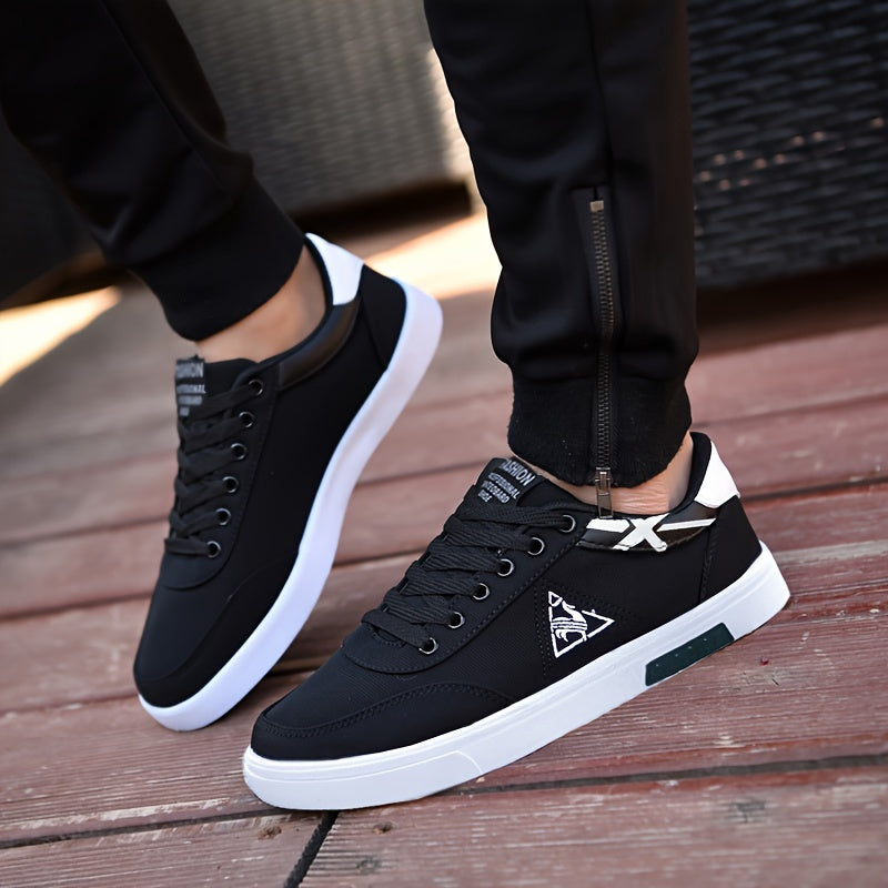 Мужские кожаные кроссовки-скейт с шнуровкой, нескользящие, повседневные кроссовки для активного отдыха