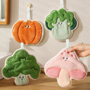 Coral Fleece Halloween Pumpkin Hand Towel Absorbent Kitchen Bathroom Decor