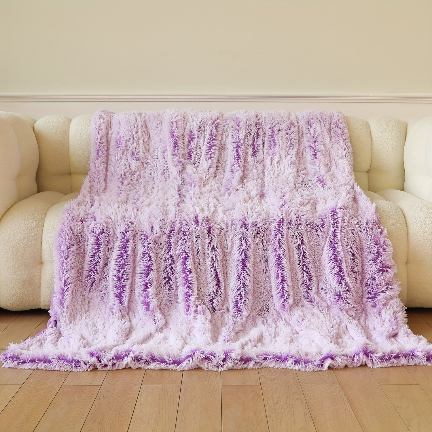 Double Layer Plush Sofa Blanket for Couch Bed and Office Warm Cozy Soft