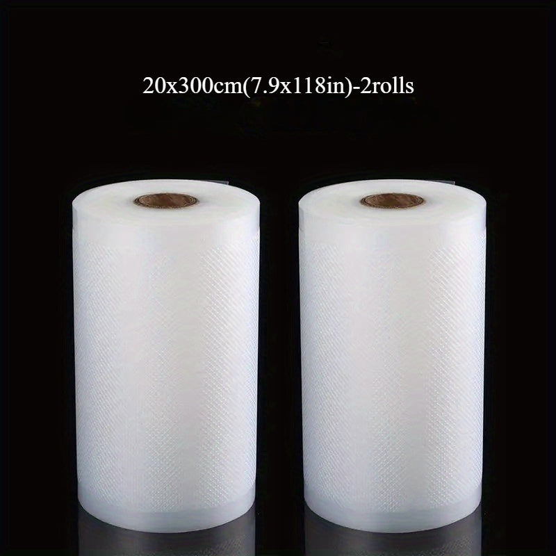 Rollo de sellador al vacío de 2 unidades, 3M de largo, duradero, resistente a desgarros, para almacenamiento de alimentos
