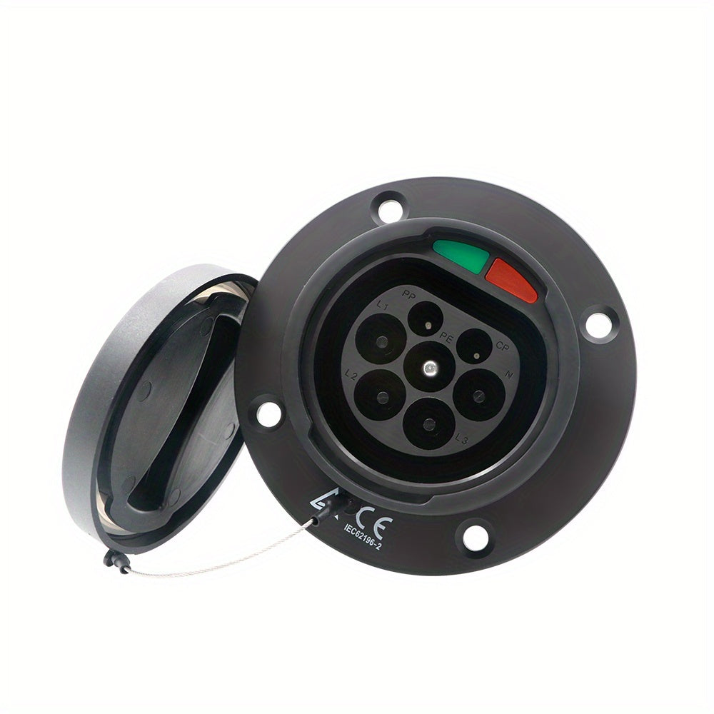 Type 2 Electric Vehicle Charging Socket 16A 32A 110V-450V for All IEC 62196-2