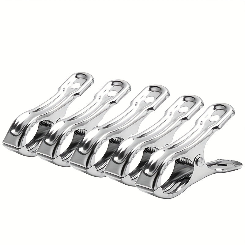 20 Pieces Stainless Steel Clothes Clips for Drying Quilts and Multiuse Rack Rings
