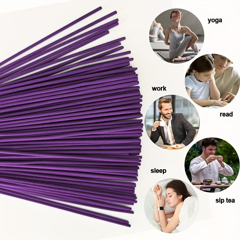 Lavender Incense Sticks 30/110pcs Bamboo Fragrance for Meditation Yoga Aromatherapy