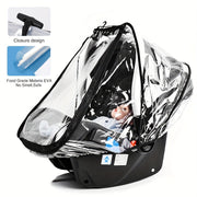 Universal Car Seat Rain Cover Waterproof Dust Snow EVA Material with Zipper Ventilation