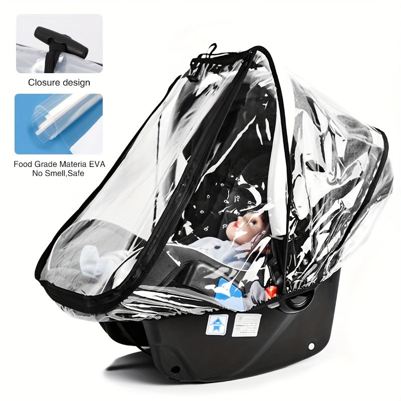 Universal Car Seat Rain Cover Waterproof Dust Snow EVA Material with Zipper Ventilation