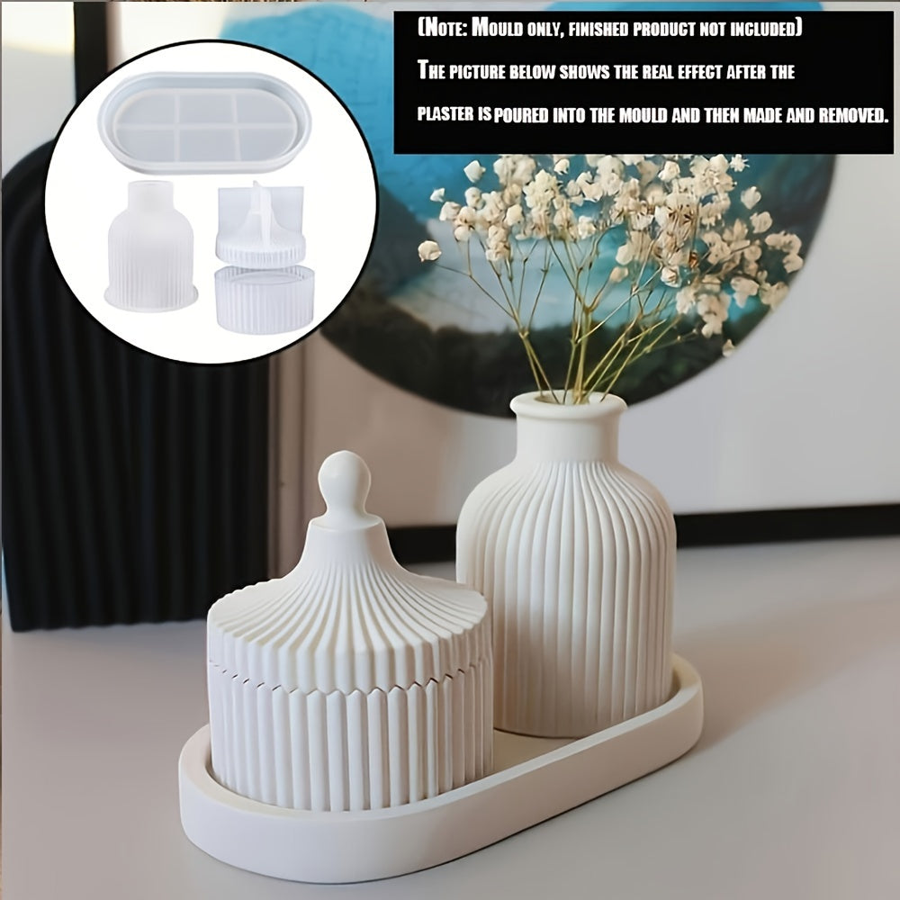 Set of 3 Oval Silicone Moulds for Trays Vases Jars DIY Resin Concrete Crafts