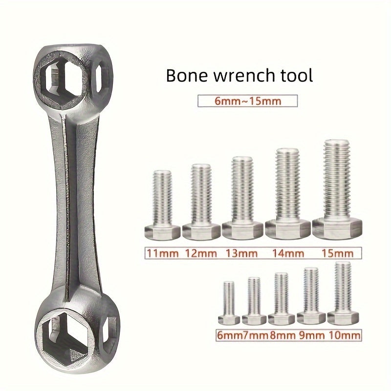 10-In-1 Hexagonal Socket Bone Wrench for Motorcycles and Bicycles Aluminum Alloy Multi-Tool