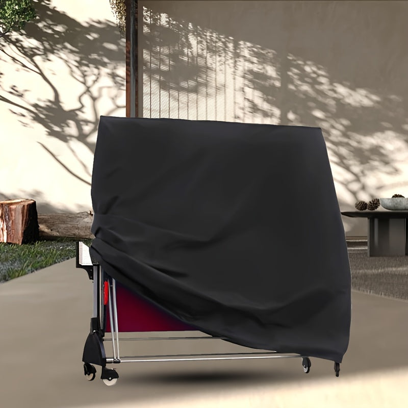 Black Polyester Patio Furniture Cover 165x71x185 cm All-Season Non-Waterproof
