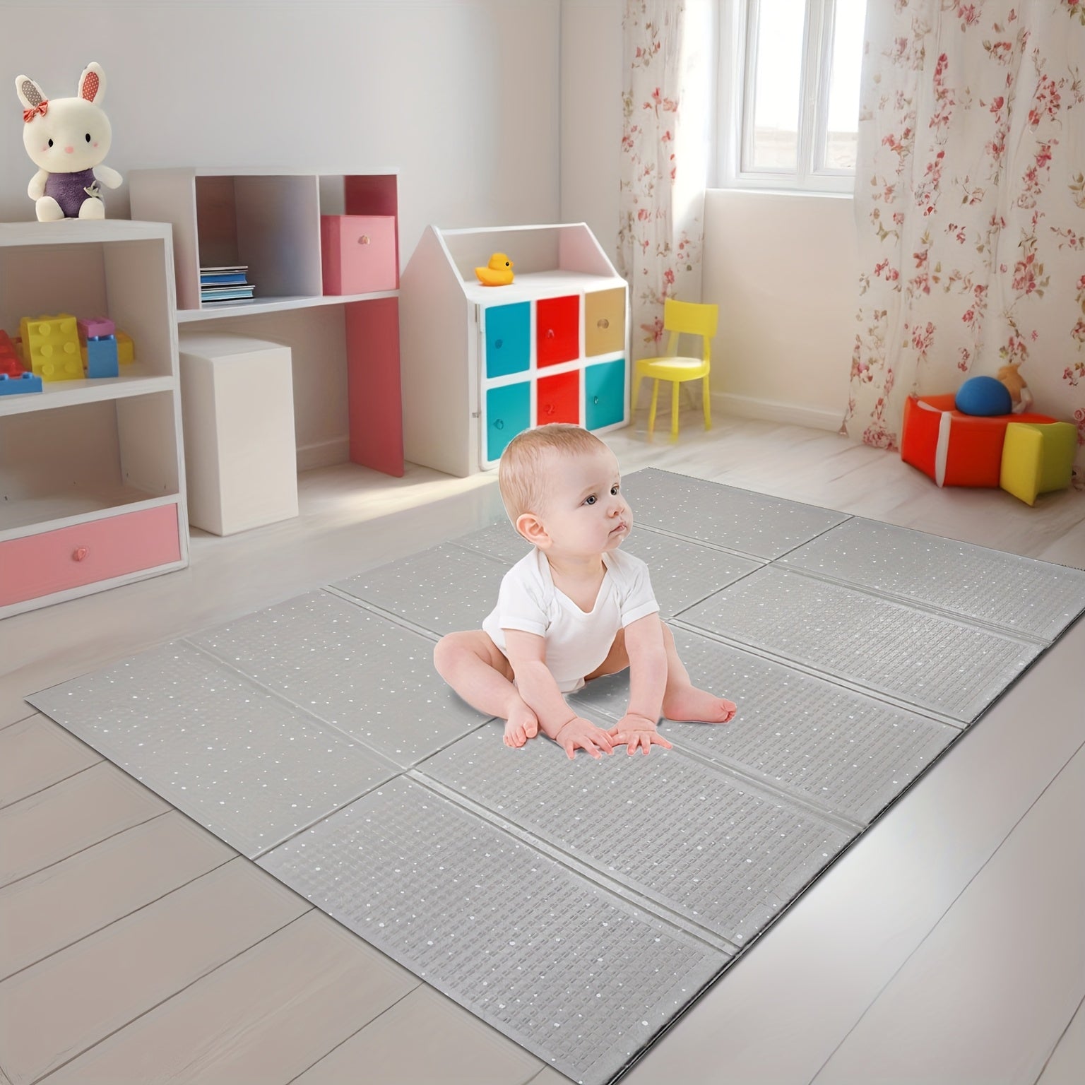 Foldable Play Mat for Crawling and Walking Non-Toxic Waterproof BPA Free Anti-Slip Extra Long