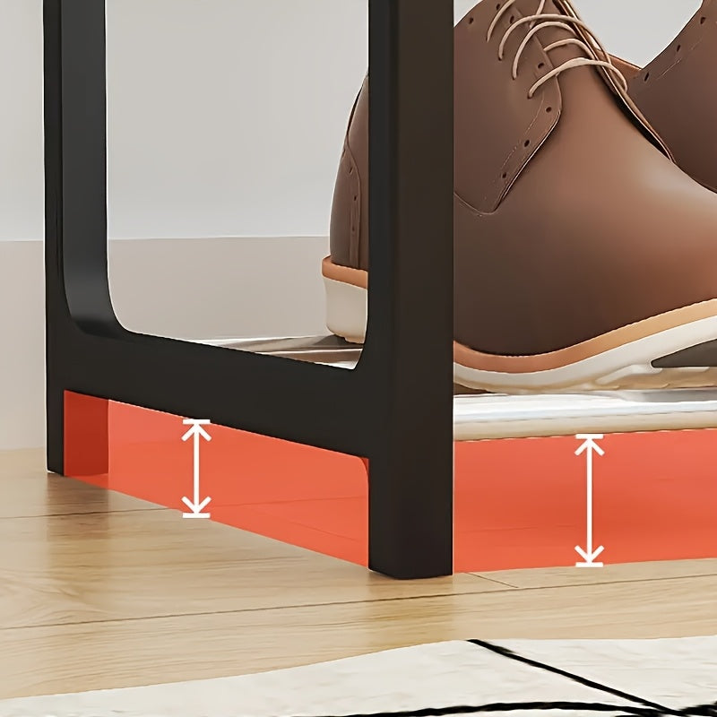 Qo'llanma bilan sozlanadigan plastik oyoq kiyim javoni, sumka saqlash uchun, portativ, qora yoki oq