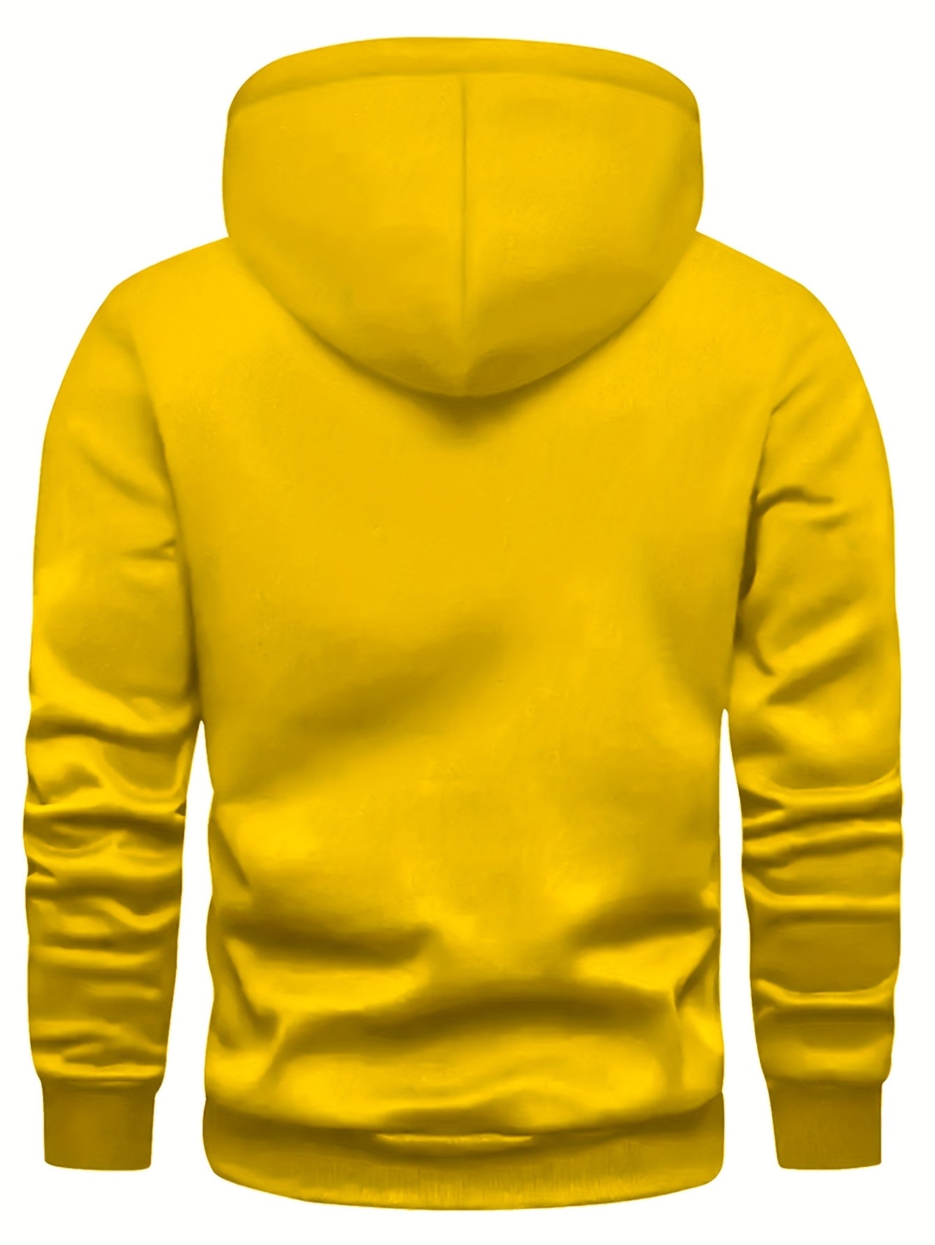 Men's Casual Hoodie with Hooded Collar, Polyester, Solid Color, Regular Fit