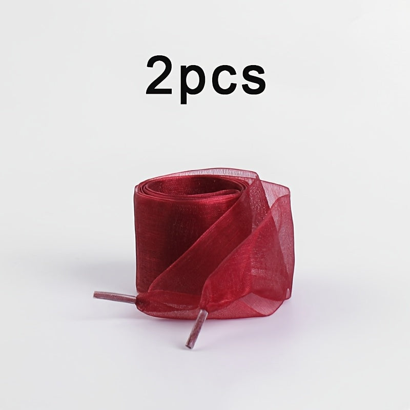Unisex Flat Satin Silk Shoe Laces Candy Color Canvas Shoe Laces