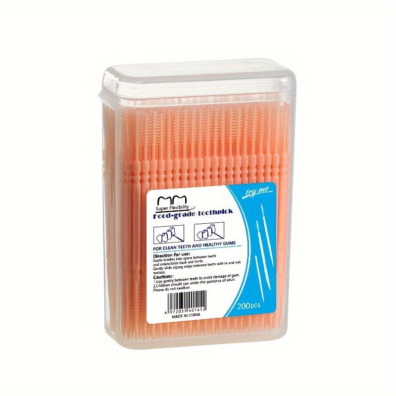 Ikki rangli plastik baliq suyak tish ignalari og‘iz gigiyenasi uchun, sayohat uchun quti