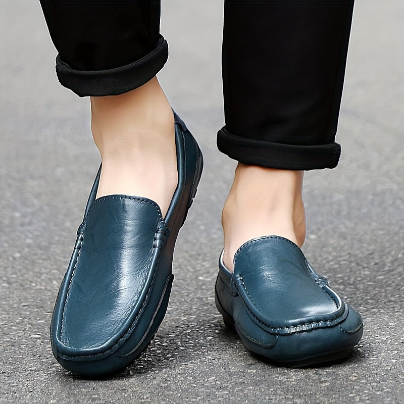 Men's Casual Slip-On Driving Moccasins Leather Low Top All-Season