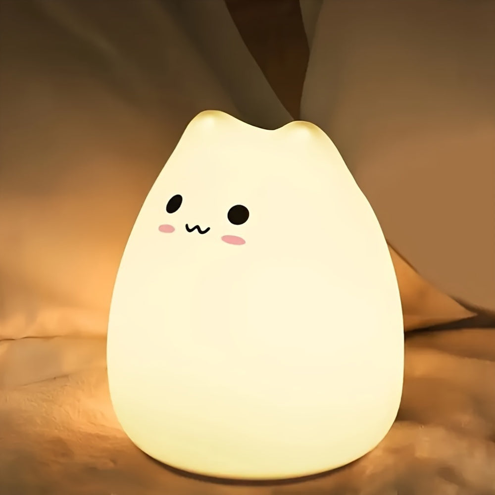 Animal-Shaped Night Light with 7-Color LED and Rechargeable Battery for Kids Bedroom