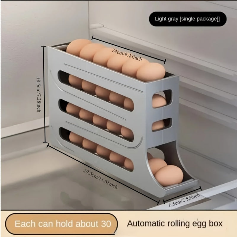 High-Capacity Food Grade Plastic Egg Storage Organizer for Refrigerator Stackable Smart Kitchen Storage