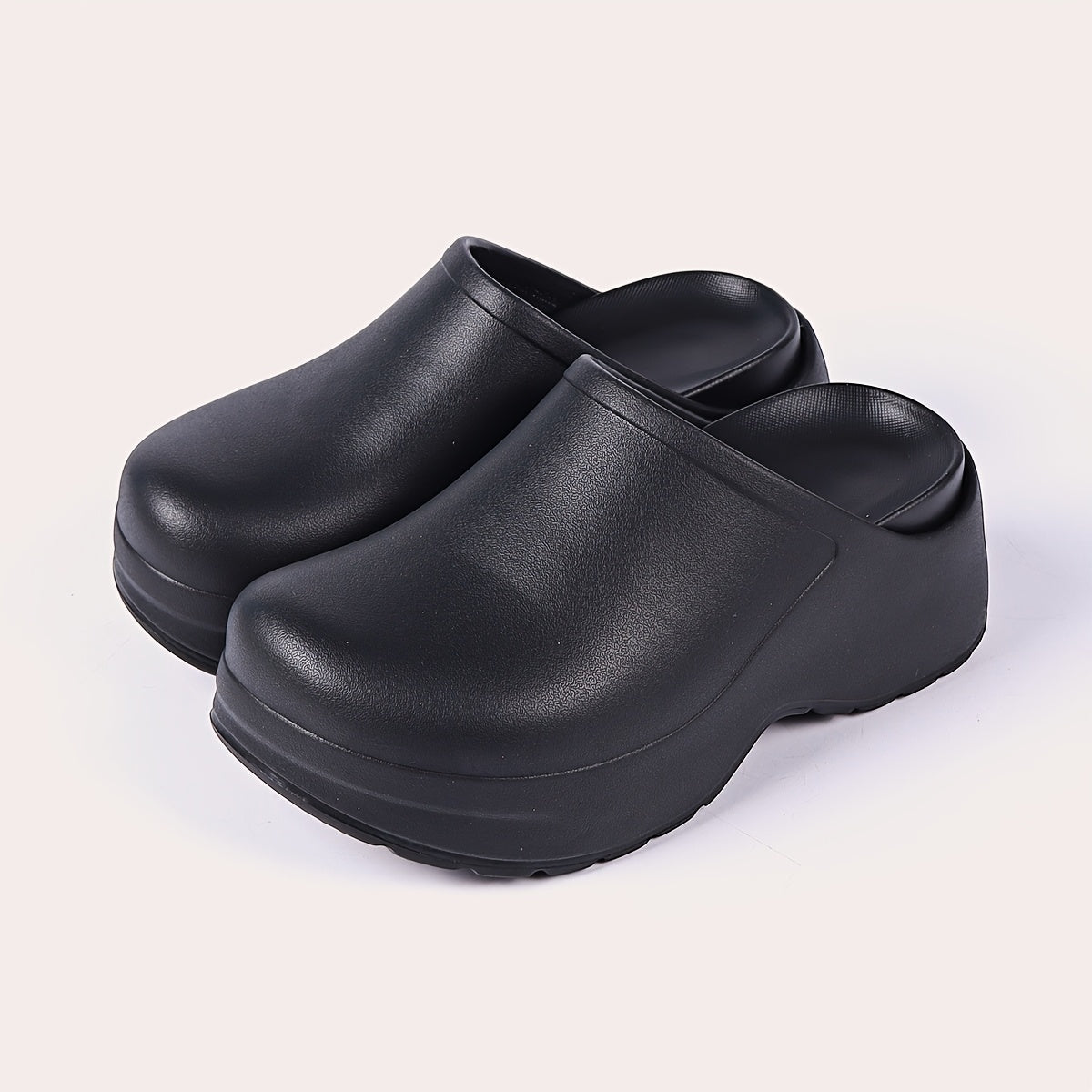 Women's Solid Color Casual Mule Clogs with Removable Insole and Thick Sole