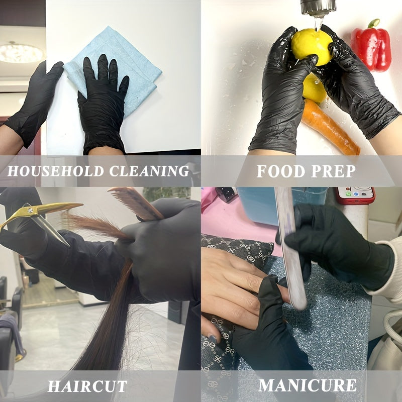 Black Nitrile Gloves Pack of 30 50 or 100 for Cleaning, Nail Care, and Pet Grooming