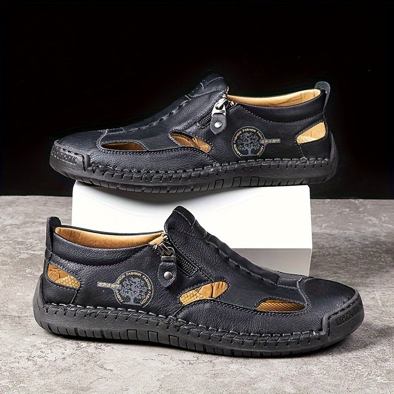 Men's Zip-Up Hiking Sandals Rubber Sole Casual Outdoor Trekking Summer Beach