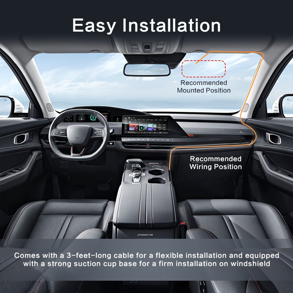 Car Dash Cam with 64G High-Speed Memory Card HD Dual Front and Rear Recording 3.16-Inch IPS Screen