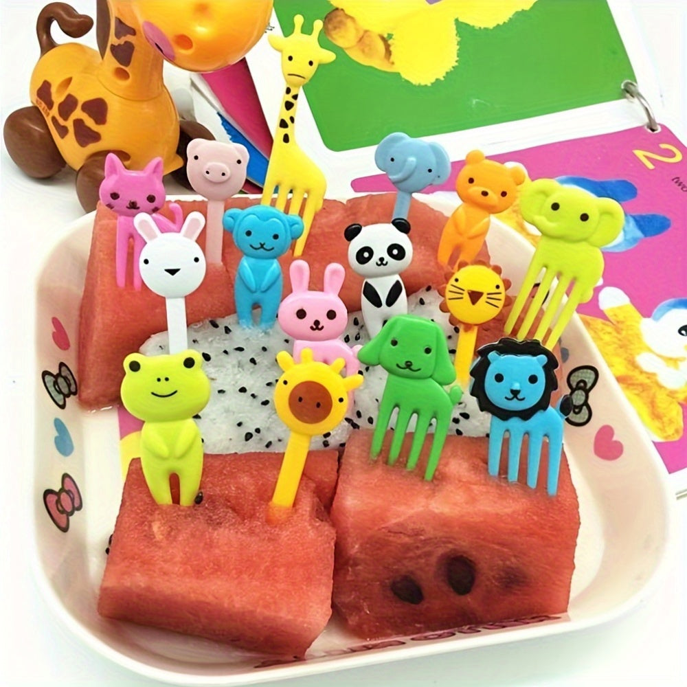 Kids' Cartoon Fruit Dessert Fork Set 60 Pieces for Lunch Boxes and Parties