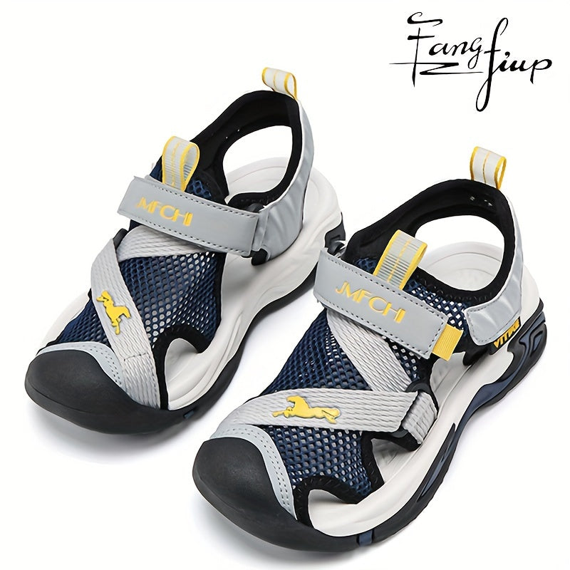 Boy's Breathable Sandals for Outdoor Activities Mesh PU Low Top Casual Beach Water Shoes