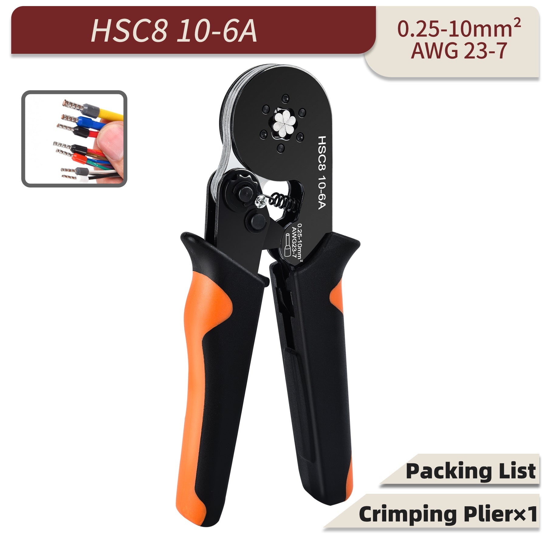 Electrical Ferrule Crimping Tool Kit with 1200 Wire Connectors for Insulated Ferrules 23-7 AWG