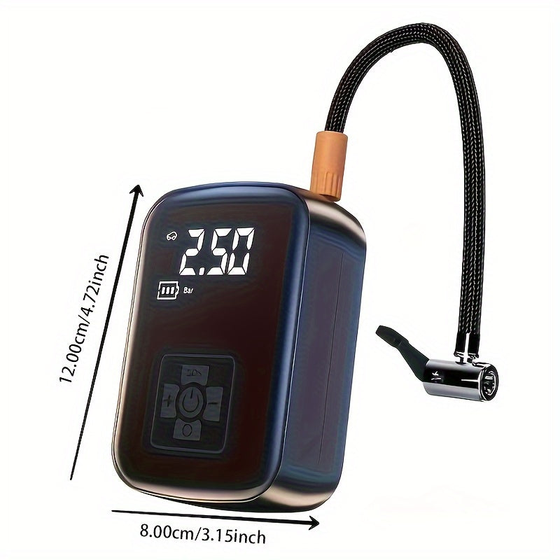 Высокоскоростной автомобильный компрессор мощностью 150 Вт с LED-лампой для накачки шин