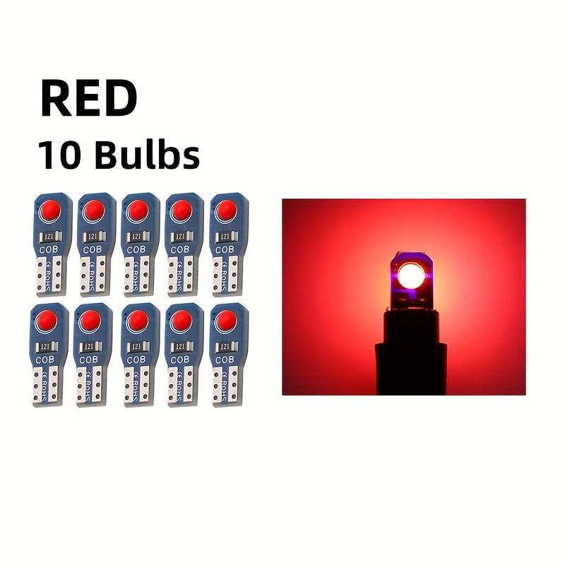 10 Pieces T5 LED Car Dashboard Lights 12V DC Instrument Panel Indicator