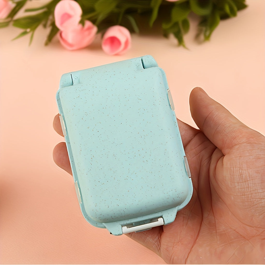 Portable Medicine Box Foldable Travel First Aid Organizer with 8 Compartments