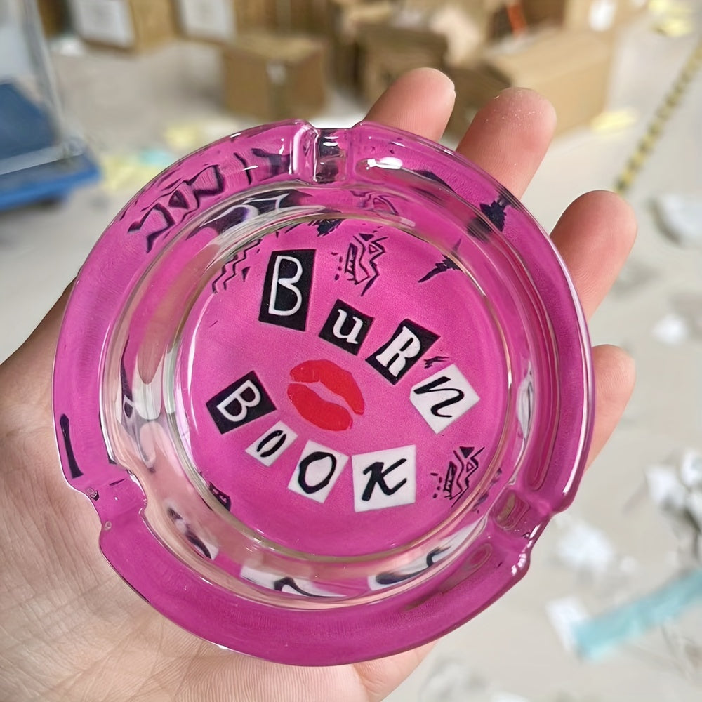 Pink Glass Ashtray Round 85mm for Home and Car Decor Gift