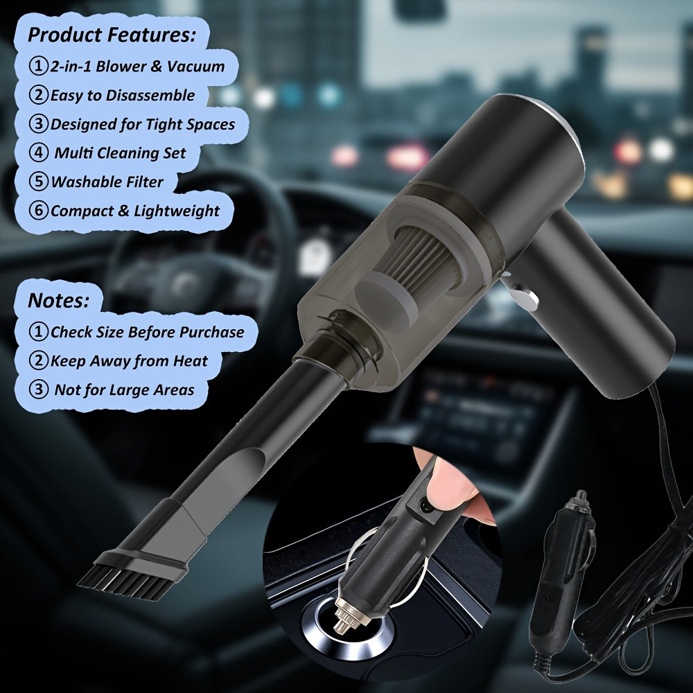 Handheld Car Vacuum Cleaner Portable Corded Strong Suction Compact Dust Ash Debris