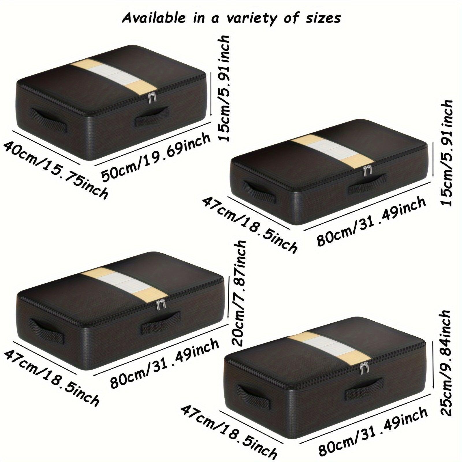 Large Capacity Under Bed Storage Bag Waterproof Foldable Organizer for Clothes Toys Books