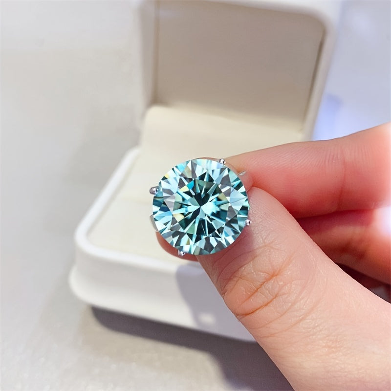 Красивое обручальное кольцо с моиссанитом весом 5 карат цвета D - Изысканное радужное кольцо из стерлингового серебра S925, идеально подходит для особых моментов - Заботливый подарок на дни рождения, годовщины и День матери