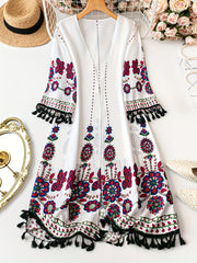 Ayollar uchun zamonaviy gullar bilan bezatilgan to'qima, yengsiz, cho'zilmaydigan polyester, ochiq old qismi bilan, bahor/yaz uchun mukammal.