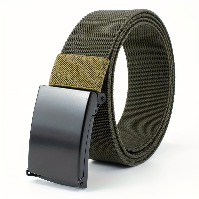Men Women Canvas Braided Belt with Smooth Buckle for Outdoor and Casual Wear