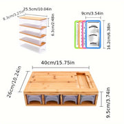 Mother's Day Gift 4-Grater Bamboo Cutting Board Set with Containers and Vegetable Peelers