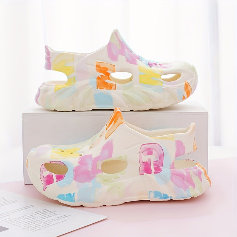 Kids EVA Clogs for Boys and Girls Lightweight Non-Slip Abrasion-Resistant Cartoon Patterned Outdoor Shoes