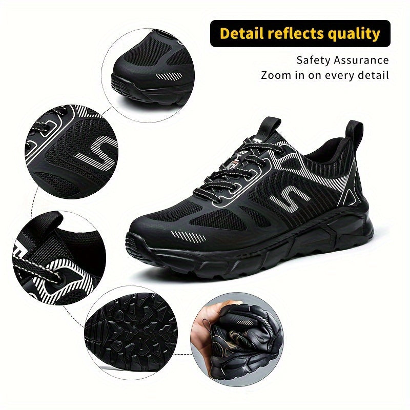 Men's Breathable Steel Toe Work Sneakers Puncture-Resistant Safety Shoes