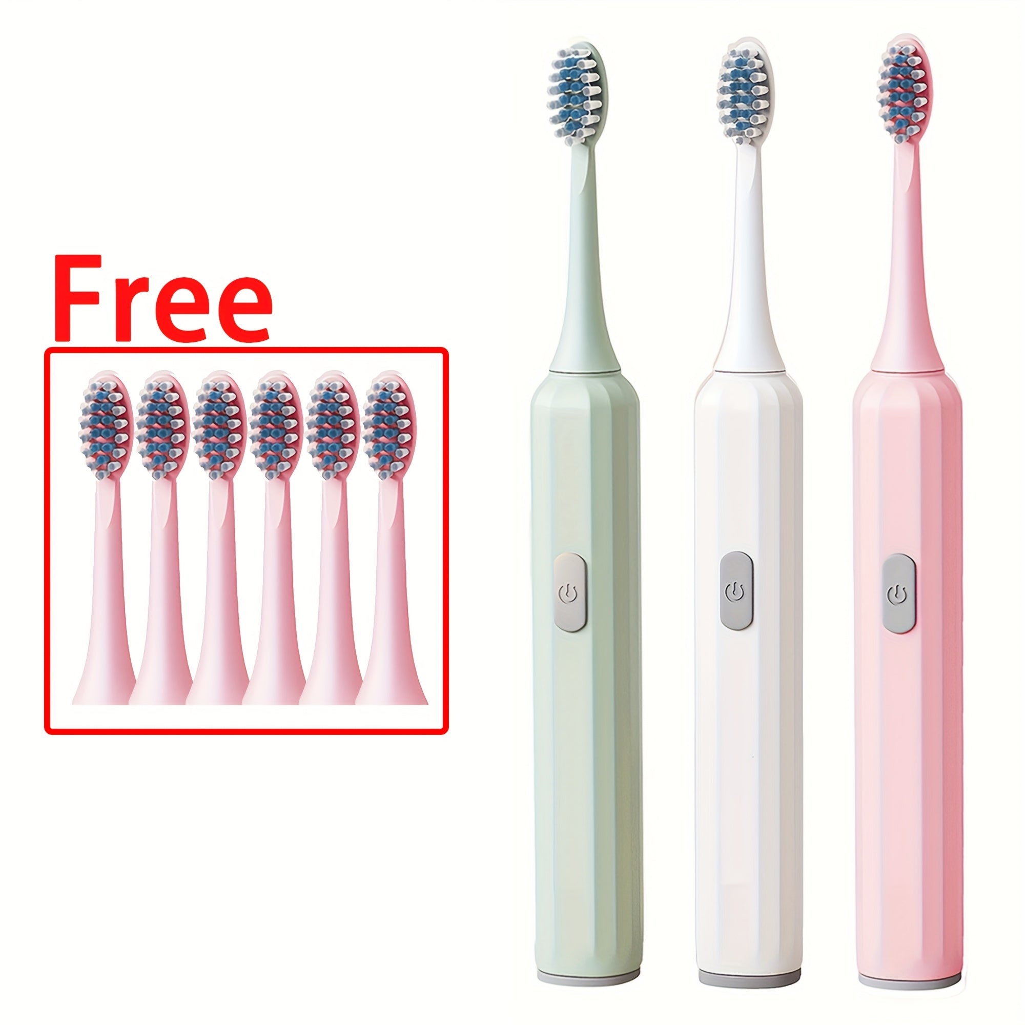 Cepillo de dientes eléctrico para adultos con batería, con 5 cabezales y estuche