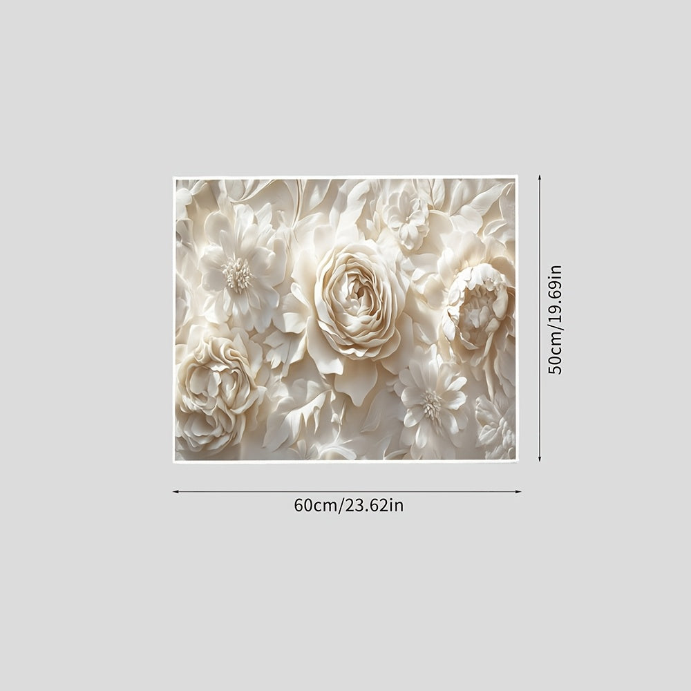 Flower Print Washing Machine Dust Cover Mat Non-Electric 50x60 cm Laundry Kitchen