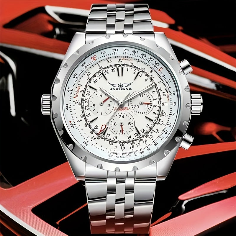 Men's Mechanical Watch Stainless Steel Hollow Large Dial Fashionable Gift